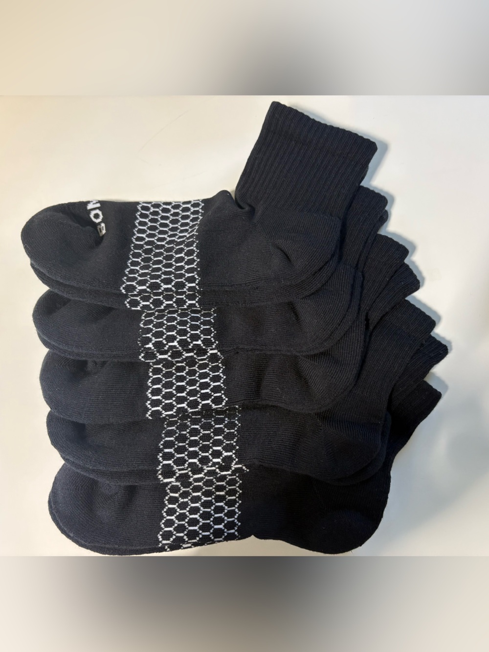 Bombas 5 Pack Black Cushioned Quarter Socks Size M